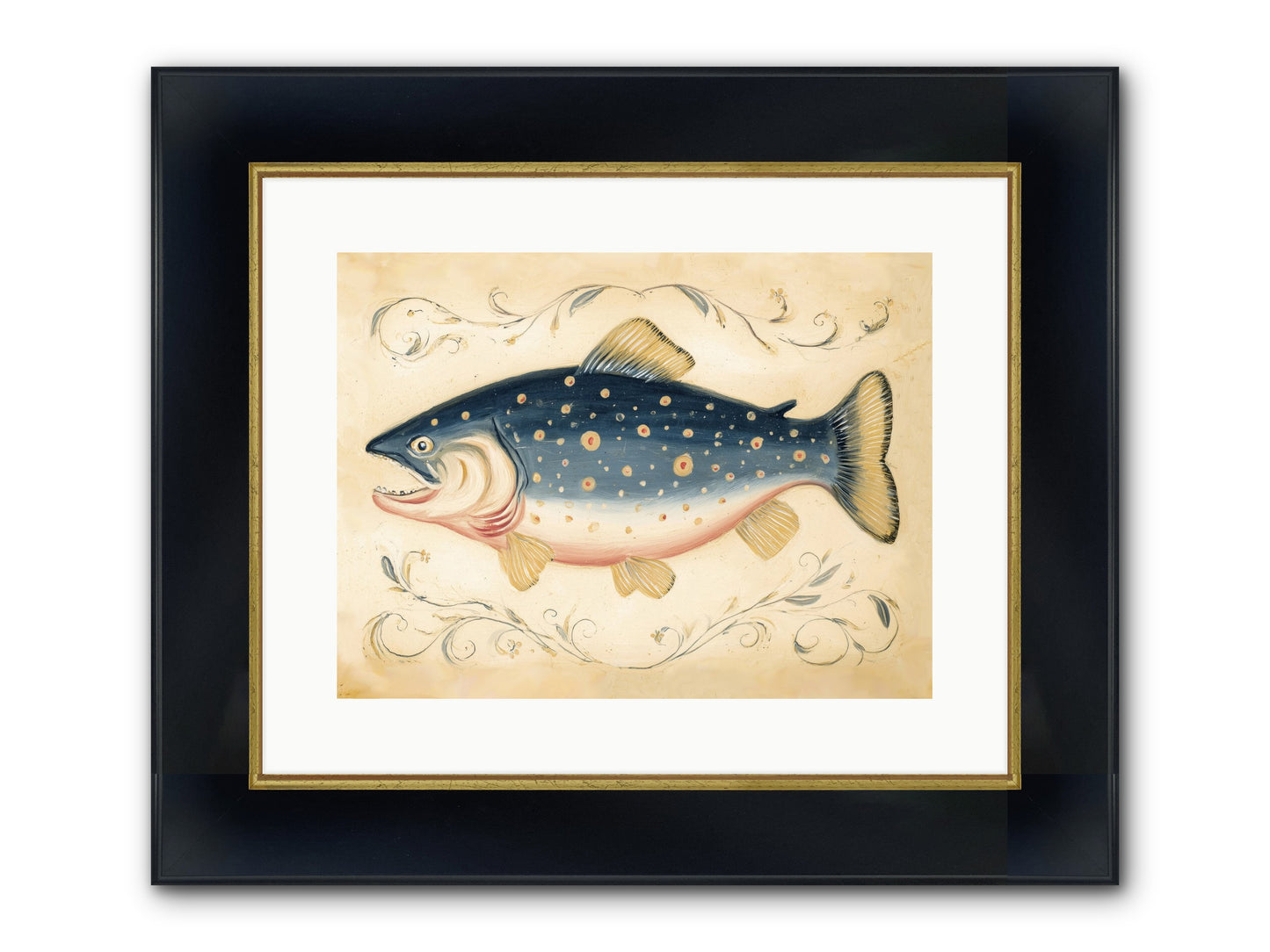 Coastal Drifter Framed Print - Wide Black w/Gold 16x12