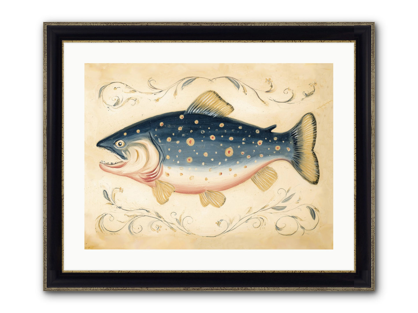 Coastal Drifter Framed Print - Black & Gold 24x18
