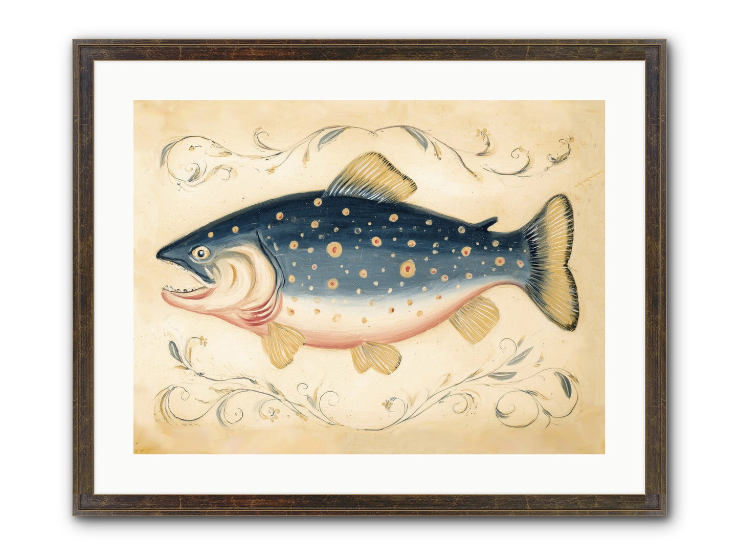 Coastal Drifter Framed Print - Slimwoods Black/Gold 24x18