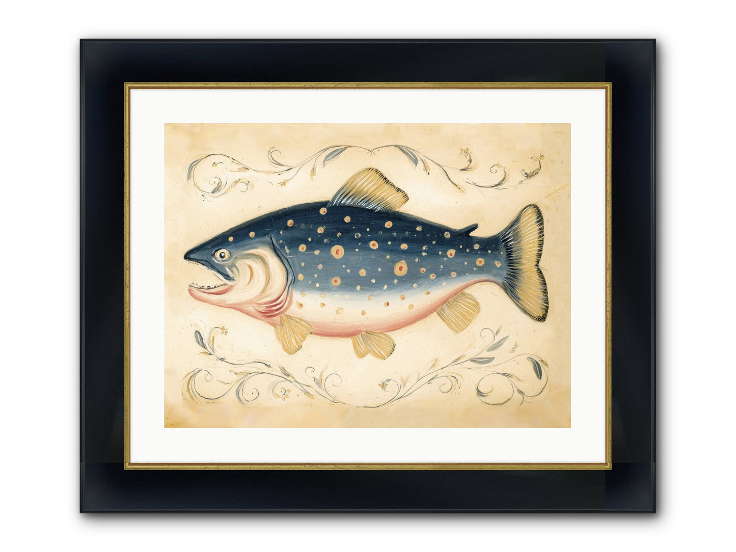 Coastal Drifter Framed Print - Wide Black w/Gold 24x18