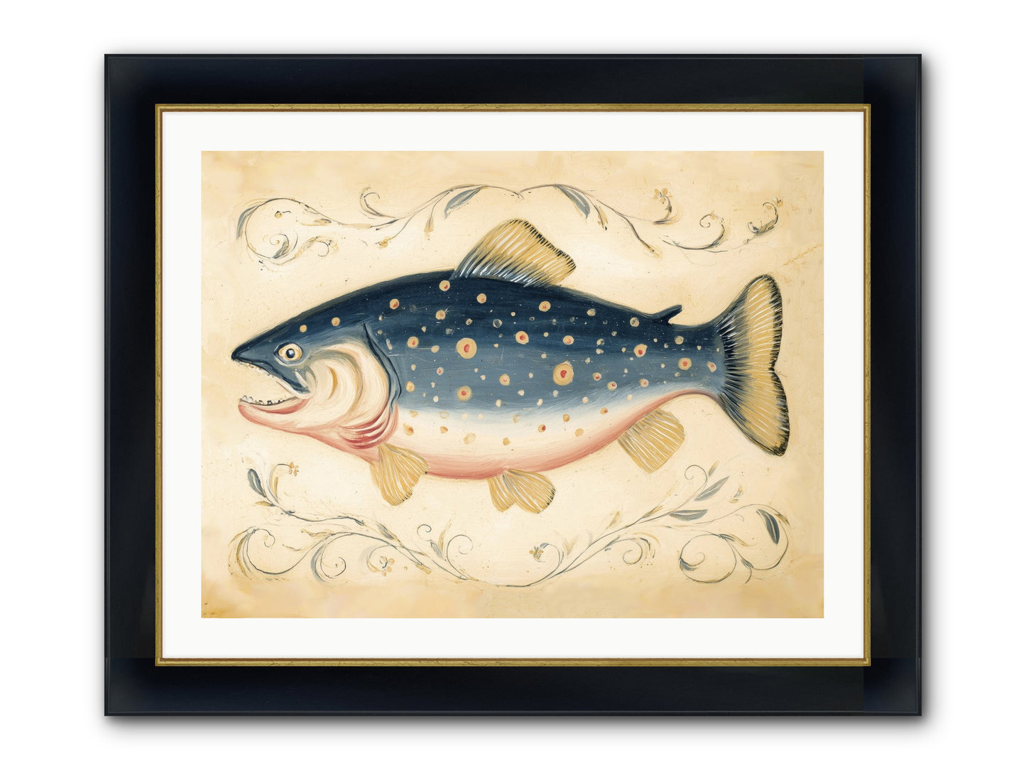 Coastal Drifter Framed Print - Wide Black w/Gold 32x24