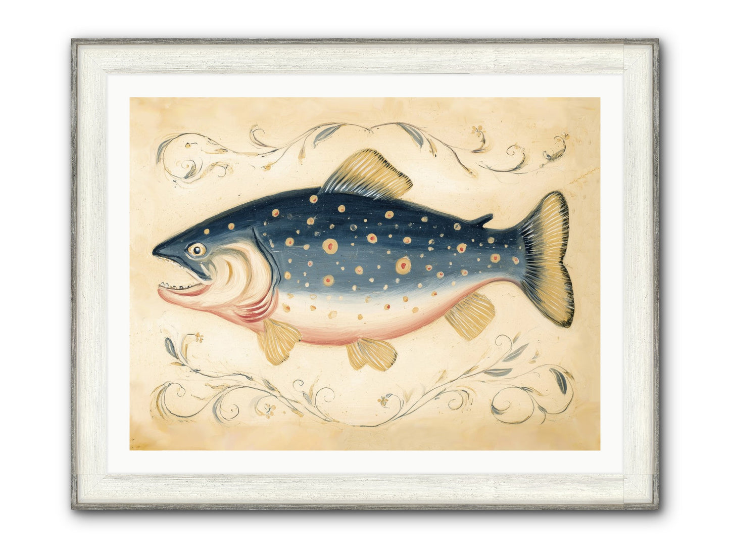 Coastal Drifter Framed Print - Driftwood White 40x30