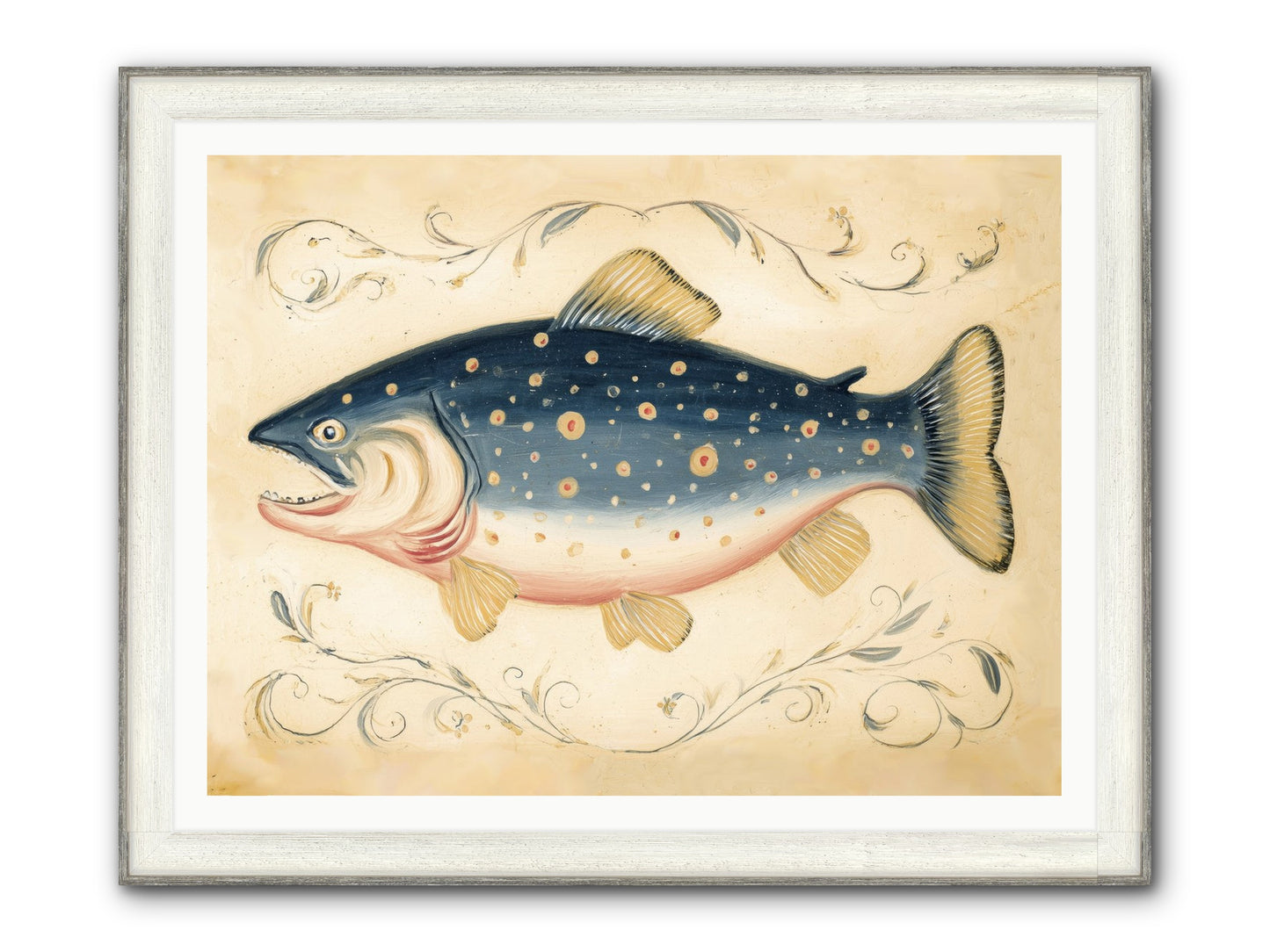 Coastal Drifter Framed Print - Driftwood White 48x36