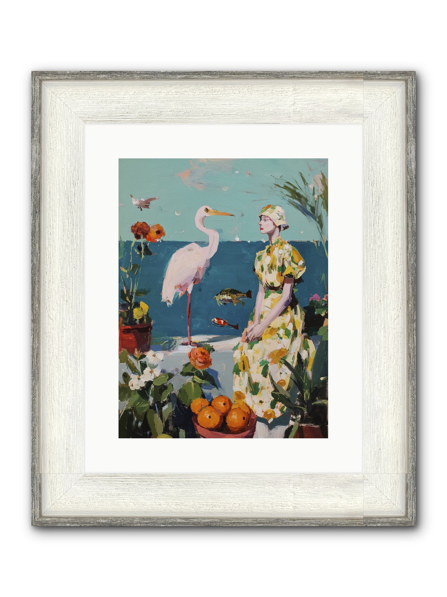 Coastal Etiquette Framed Print - Driftwood White 12x16