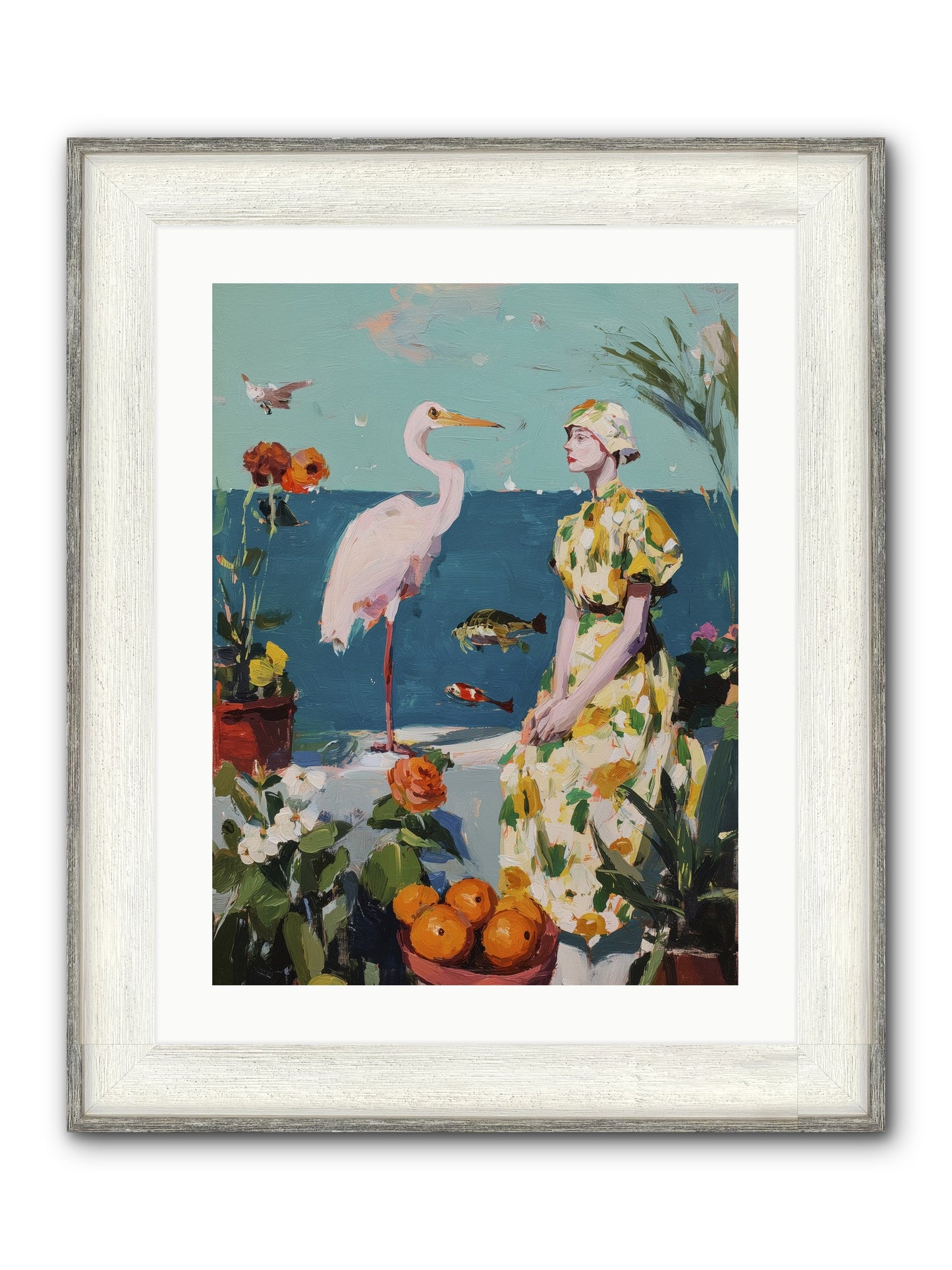 Coastal Etiquette Framed Print - Driftwood White 18x24