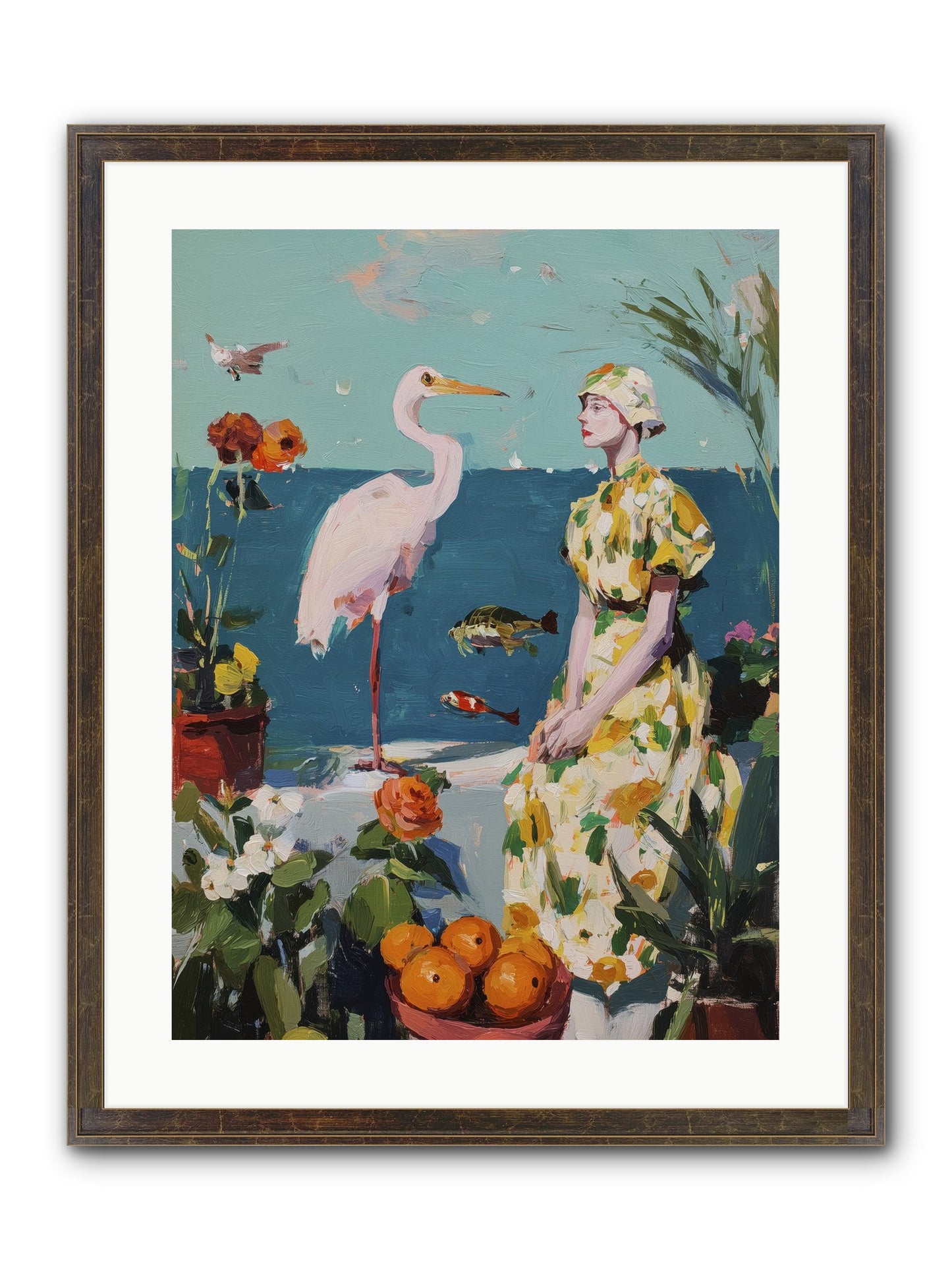 Coastal Etiquette Framed Print - Slimwoods Black/Gold 18x24