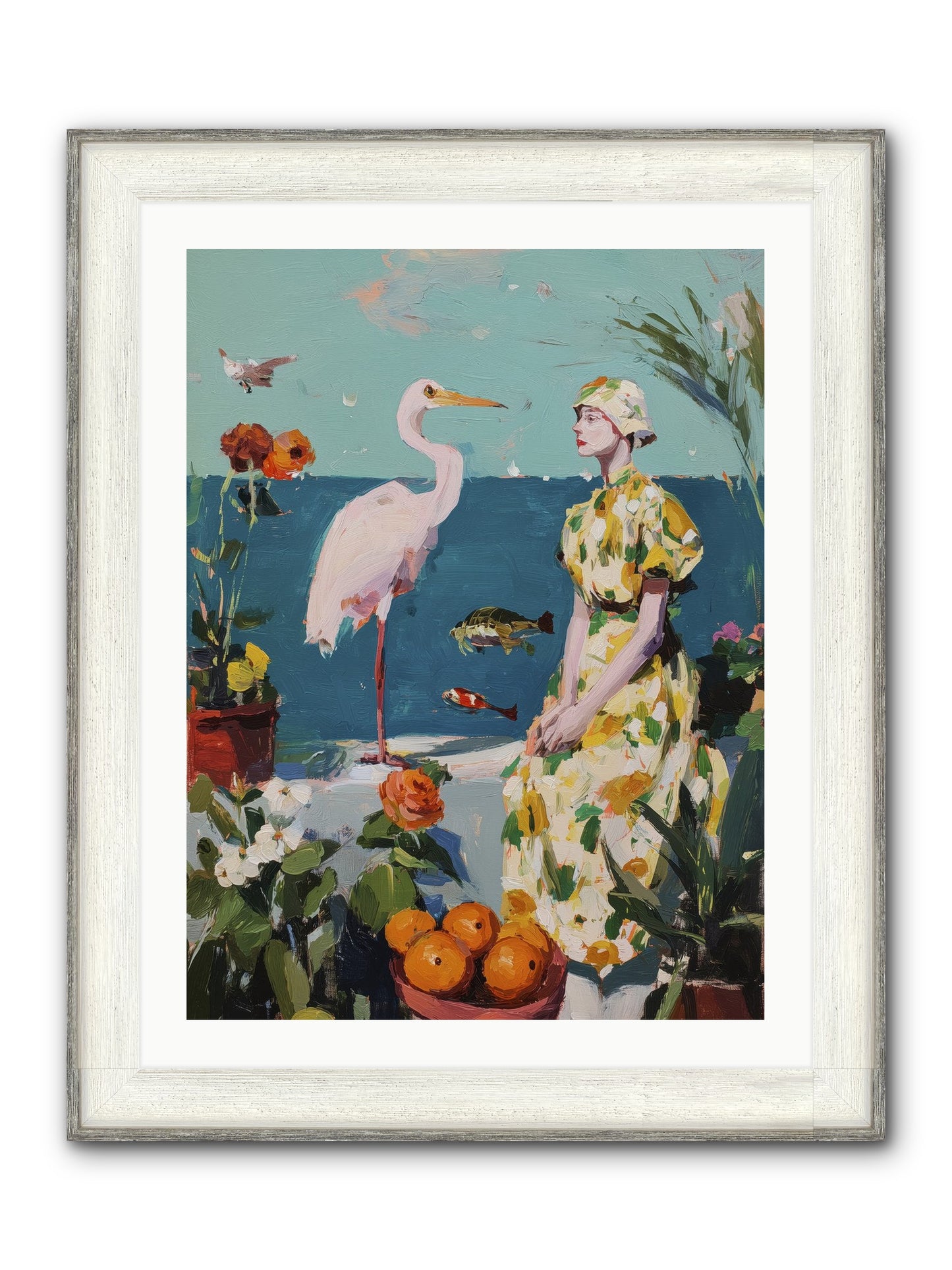 Coastal Etiquette Framed Print - Driftwood White 24x32