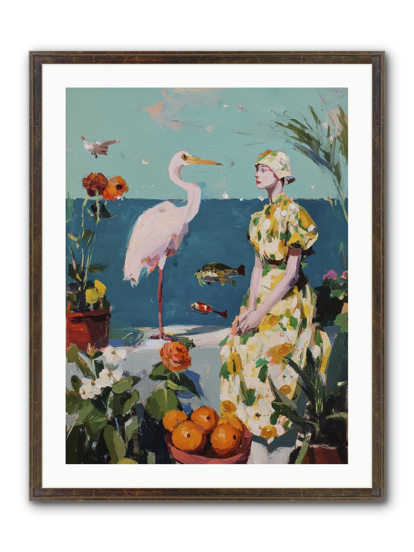 Coastal Etiquette Framed Print - Slimwoods Black/Gold 24x32