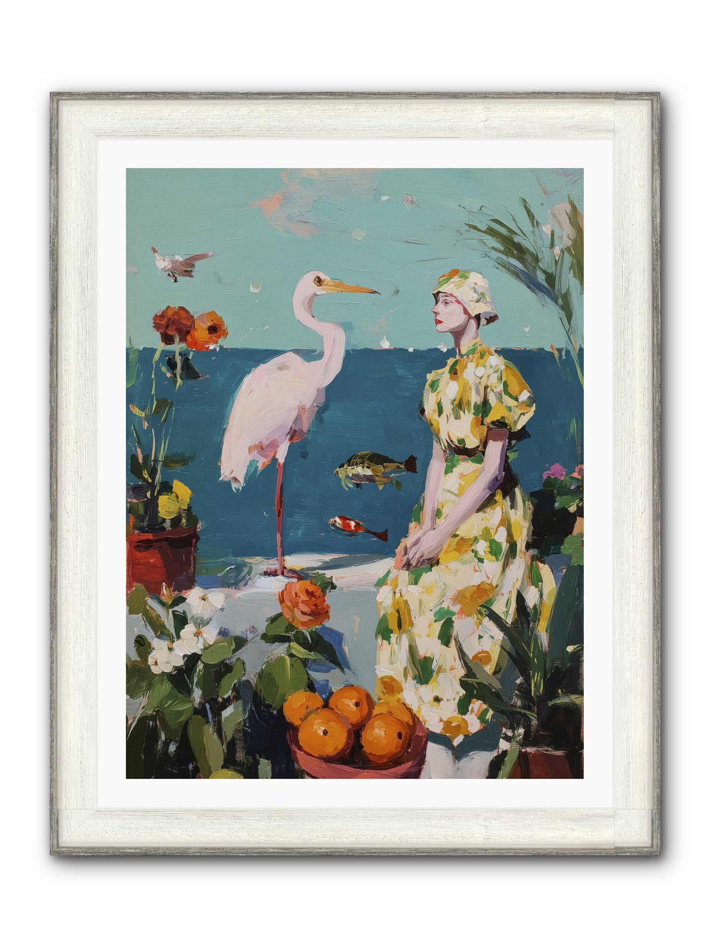 Coastal Etiquette Framed Print - Driftwood White 30x40