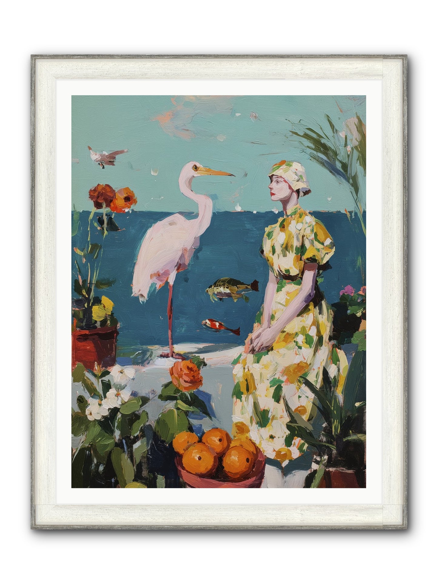 Coastal Etiquette Framed Print - Driftwood White 36x48