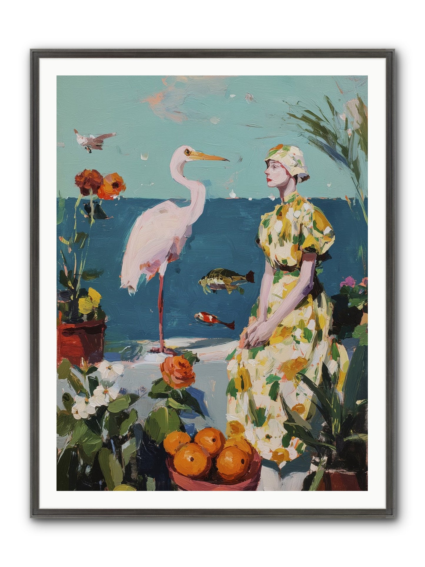 Coastal Etiquette Framed Print - Slimwoods Black/Silver 36x48