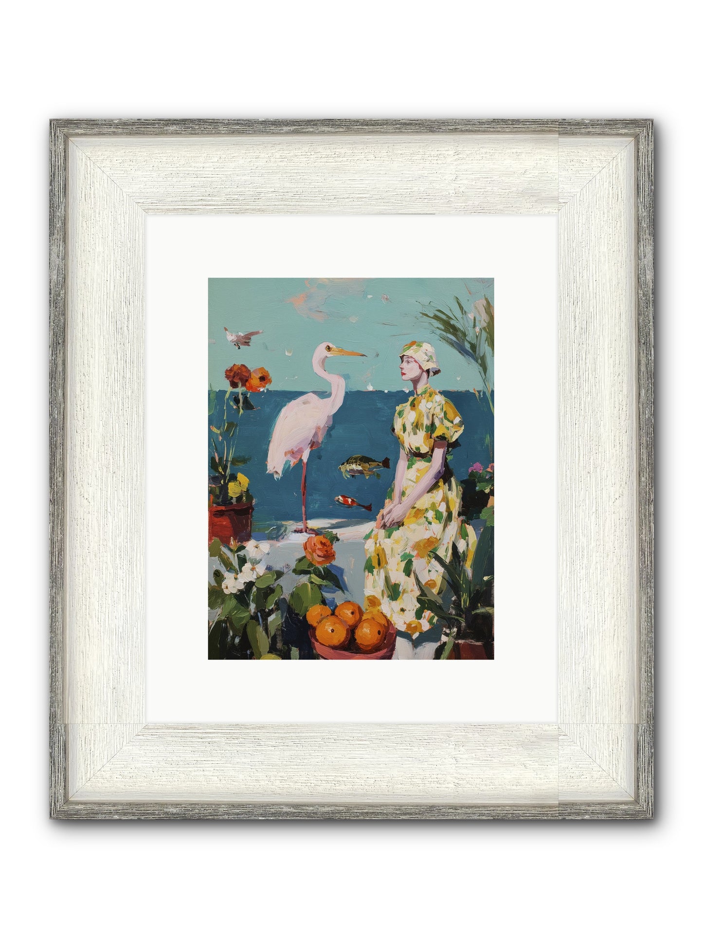 Coastal Etiquette Framed Print - Driftwood White 9x12