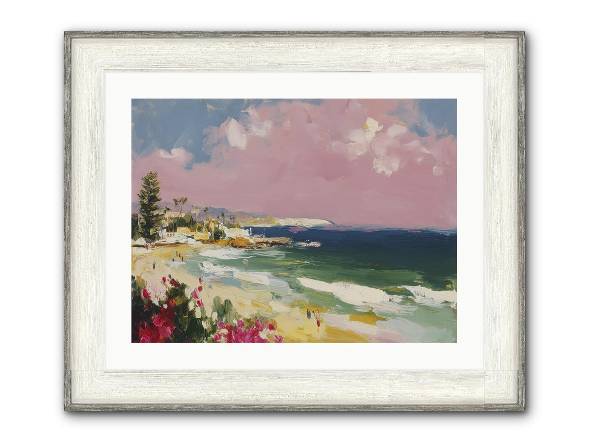 Coastal Wandering Framed Print - Driftwood White 24x18