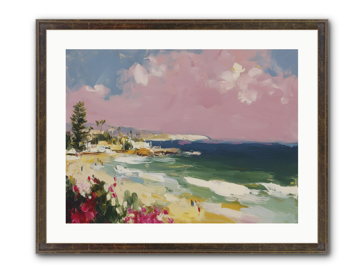 Coastal Wandering Framed Print - Slimwoods Black/Gold 24x18
