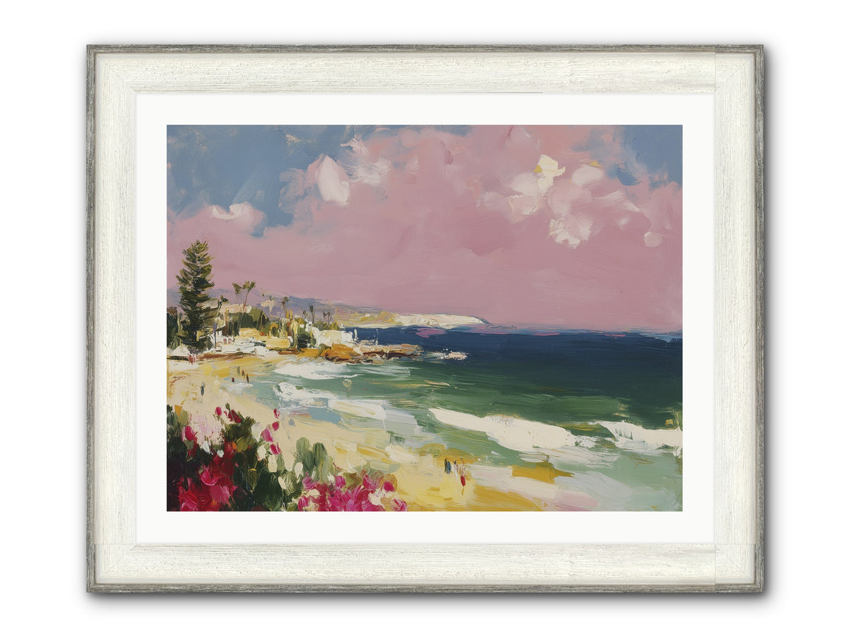 Coastal Wandering Framed Print - Driftwood White 32x24