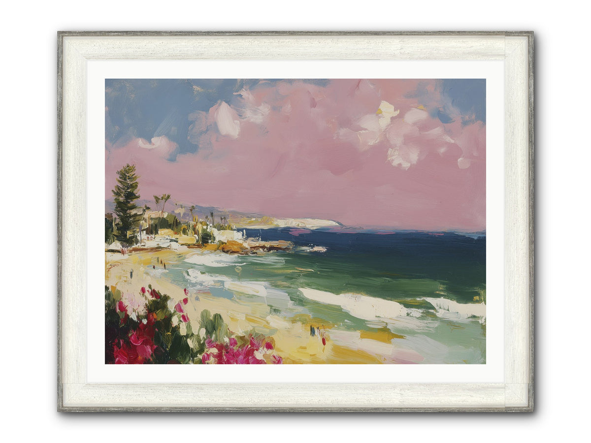Coastal Wandering Framed Print - Driftwood White 40x30