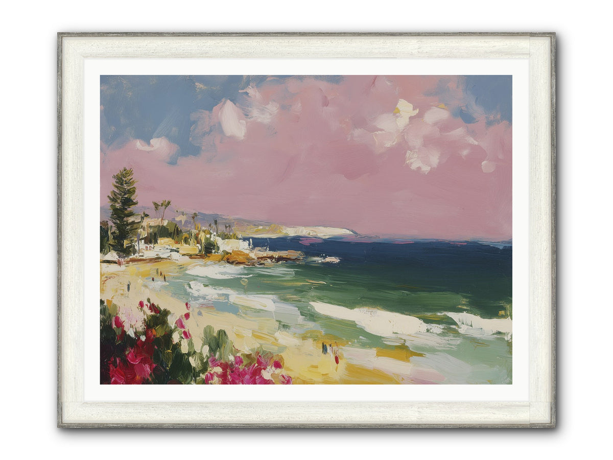 Coastal Wandering Framed Print - Driftwood White 48x36