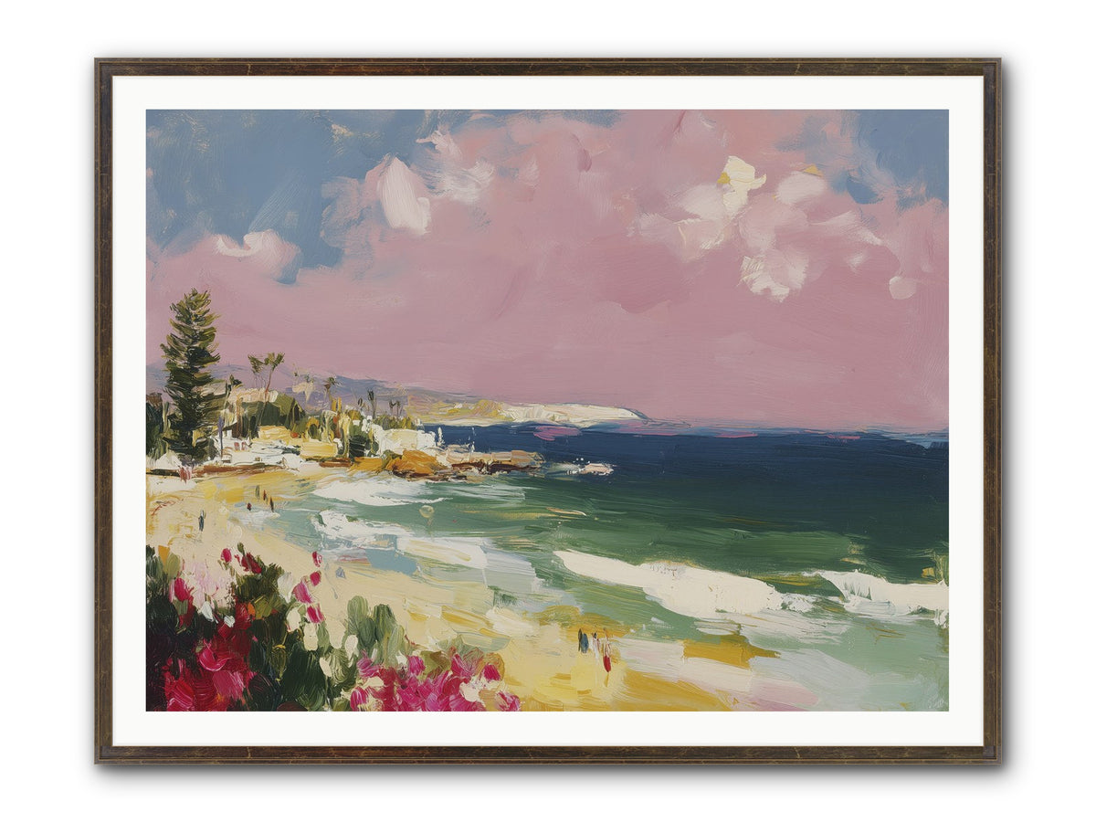Coastal Wandering Framed Print - Slimwoods Black/Gold 48x36
