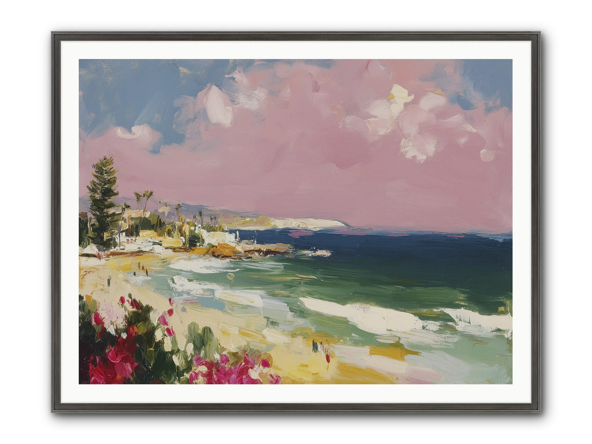 Coastal Wandering Framed Print - Slimwoods Black/Silver 48x36
