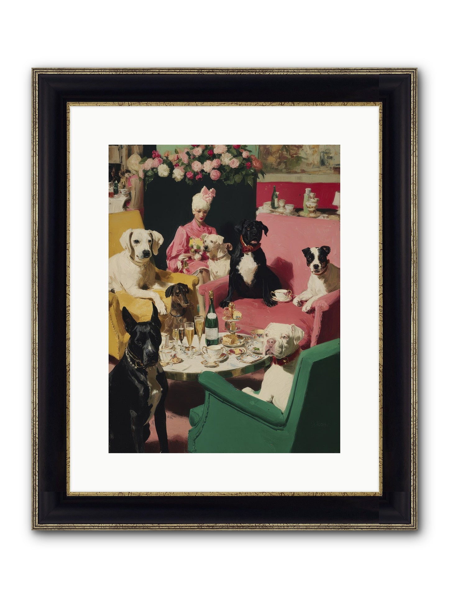 Cocktails & Compliments At Number Nine Framed Print - Black & Gold 12x16