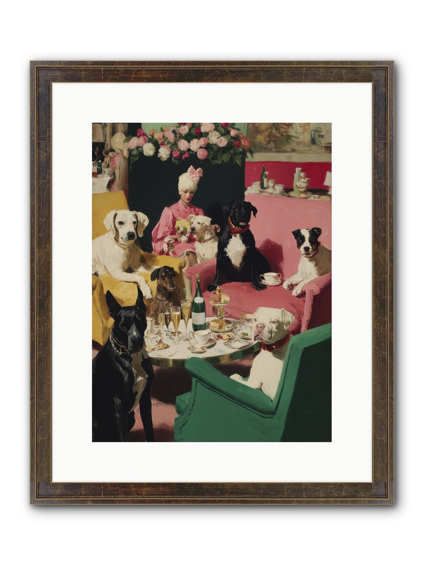 Cocktails & Compliments At Number Nine Framed Print - Slimwoods Black/Gold 12x16