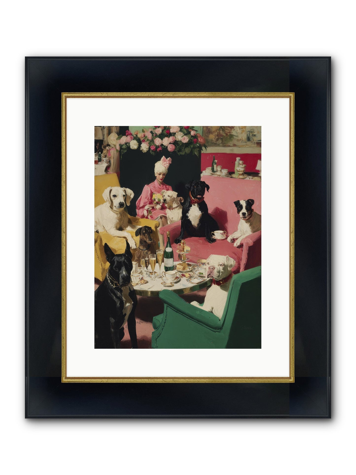Cocktails & Compliments At Number Nine Framed Print - Wide Black w/Gold 12x16