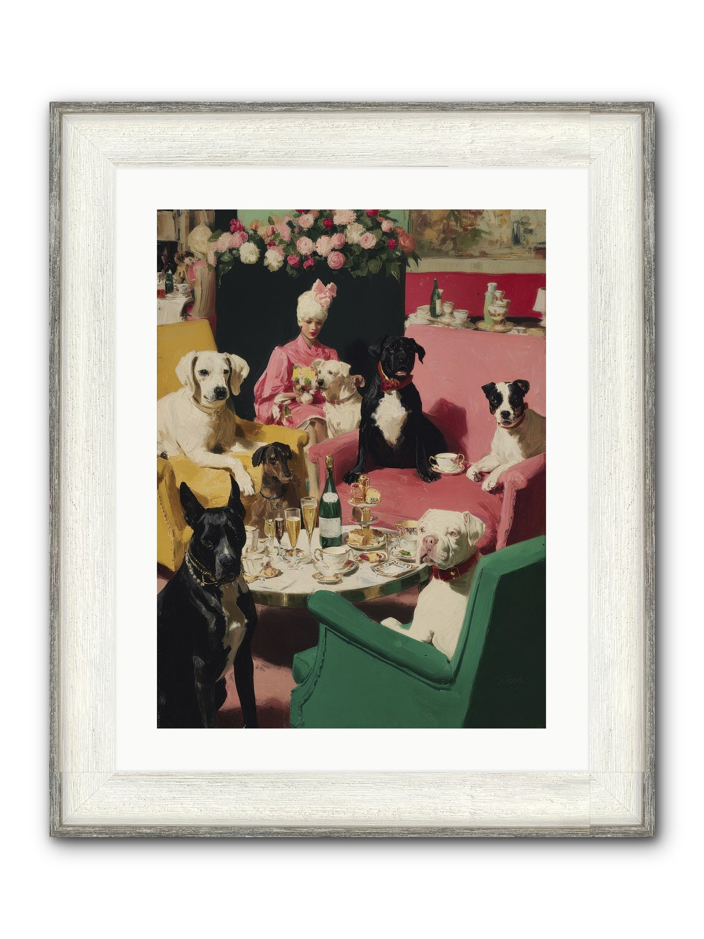 Cocktails & Compliments At Number Nine Framed Print - Driftwood White 18x24