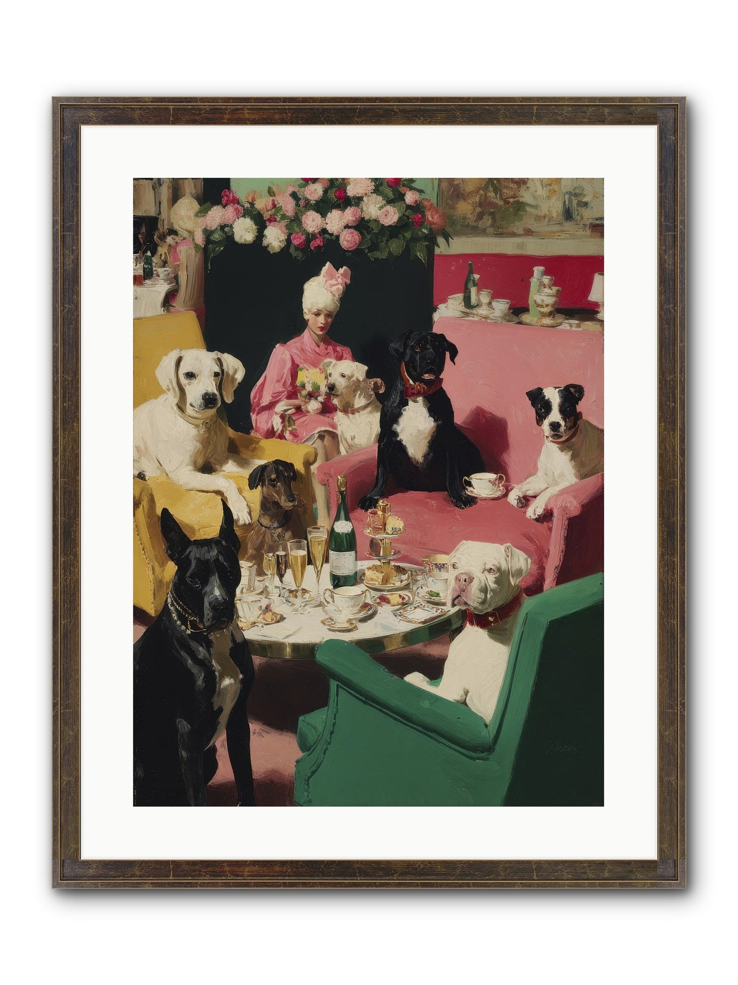 Cocktails & Compliments At Number Nine Framed Print - Slimwoods Black/Gold 18x24