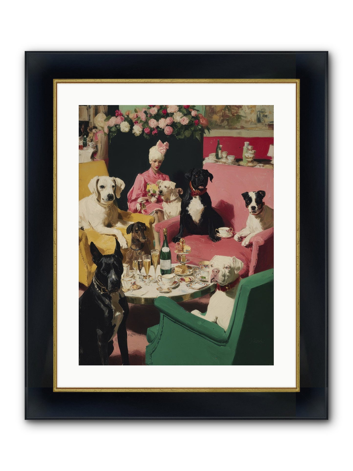 Cocktails & Compliments At Number Nine Framed Print - Wide Black w/Gold 18x24