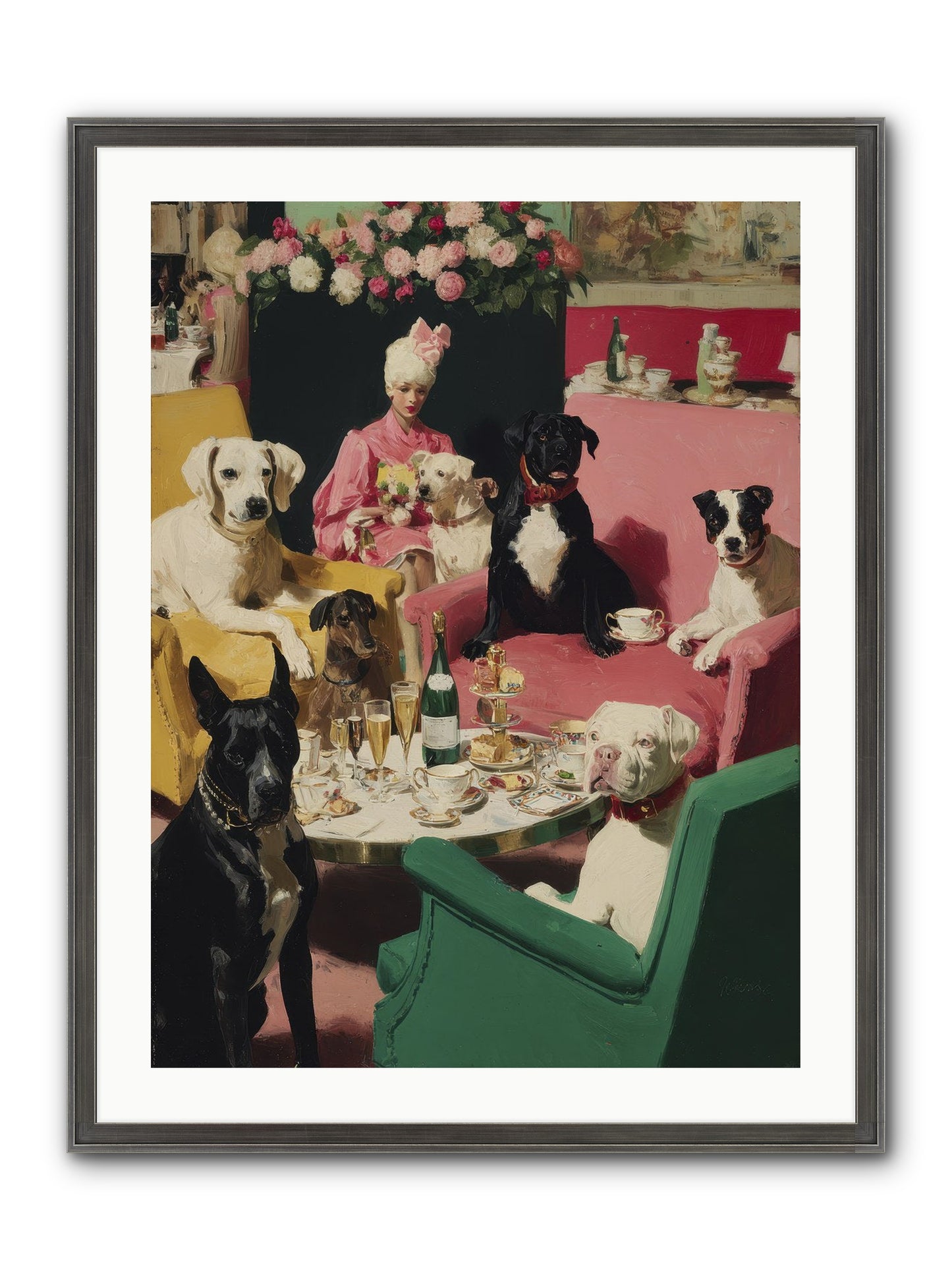 Cocktails & Compliments At Number Nine Framed Print - Slimwoods Black/Silver 24x32