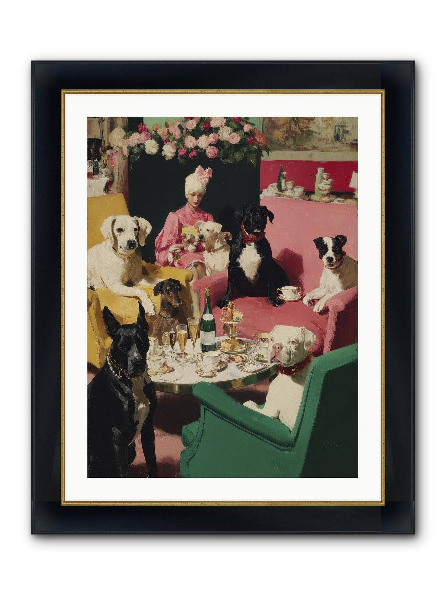Cocktails & Compliments At Number Nine Framed Print - Wide Black w/Gold 24x32