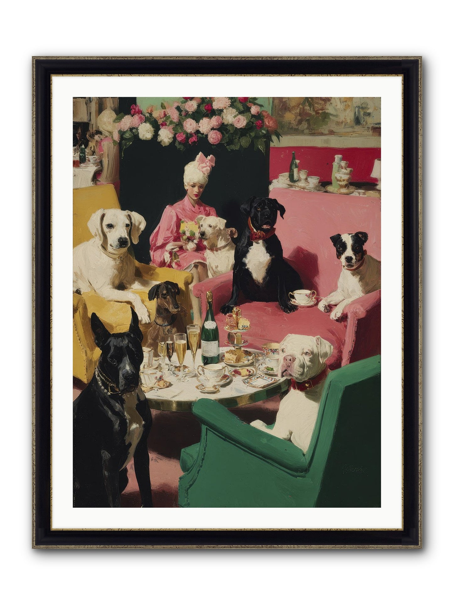 Cocktails & Compliments At Number Nine Framed Print - Black & Gold 30x40