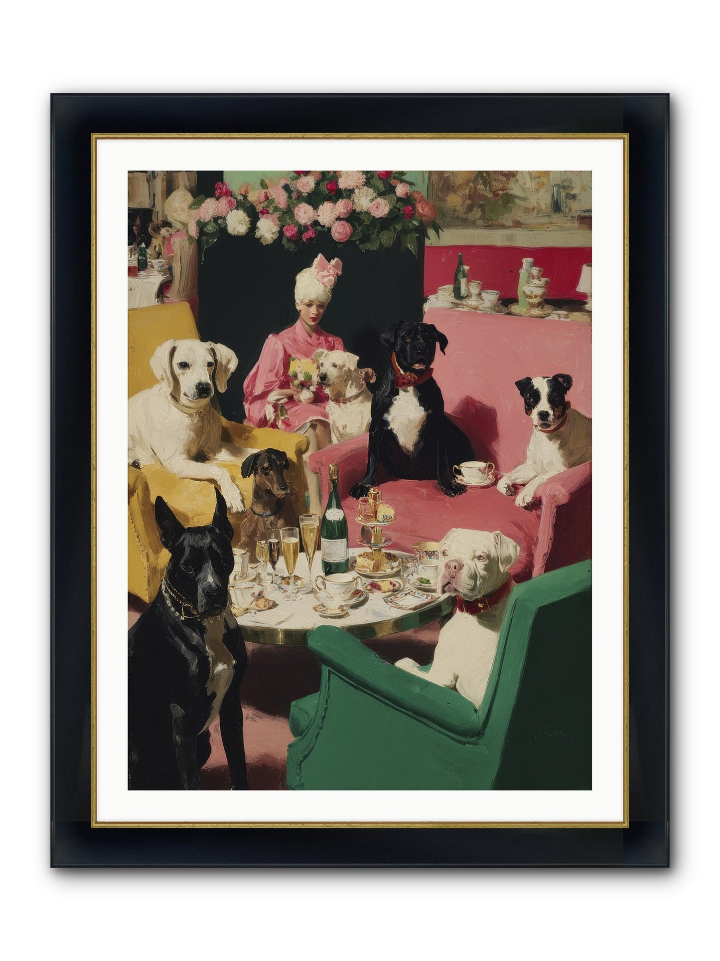Cocktails & Compliments At Number Nine Framed Print - Wide Black w/Gold 30x40
