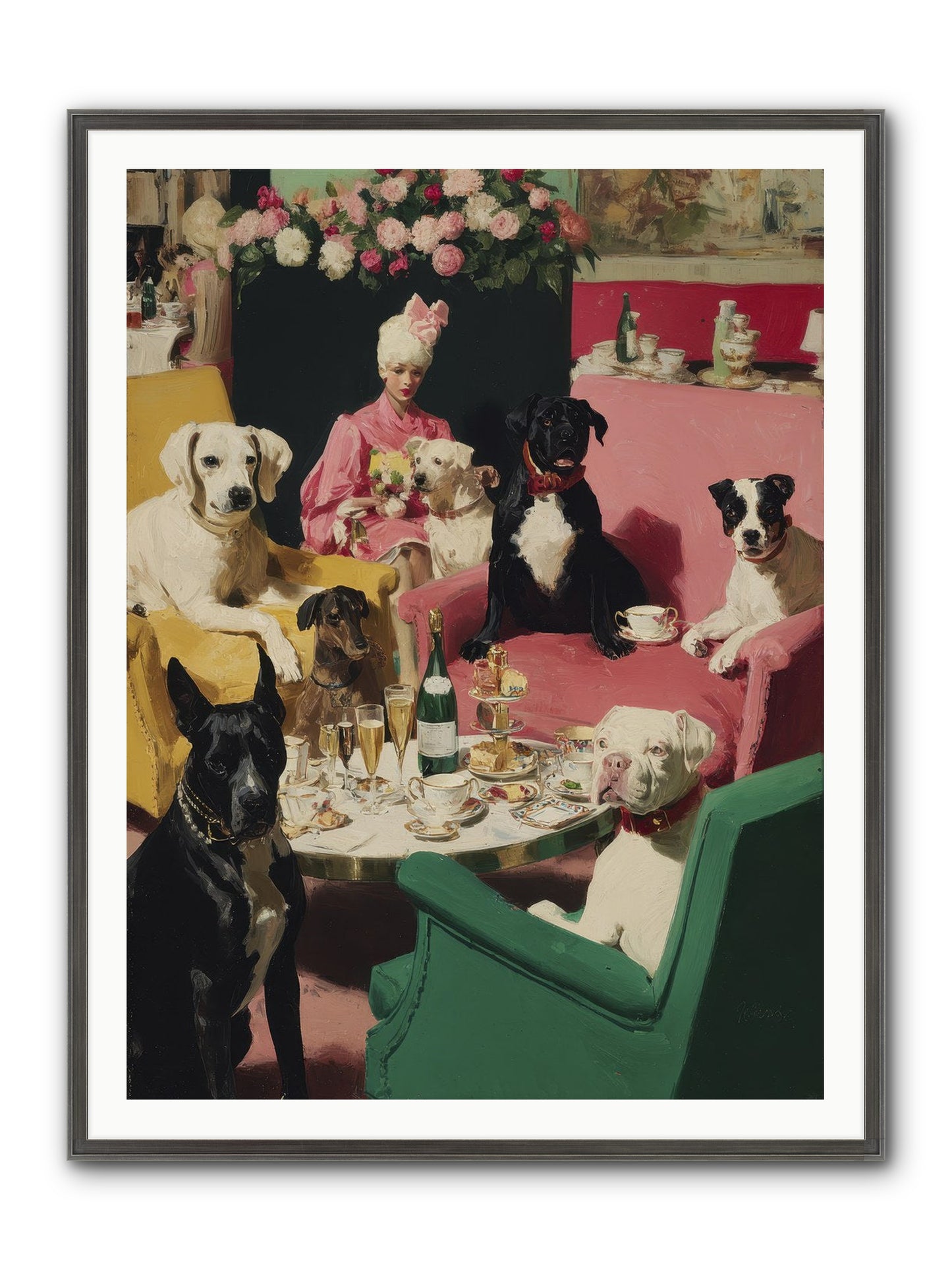 Cocktails & Compliments At Number Nine Framed Print - Slimwoods Black/Silver 36x48