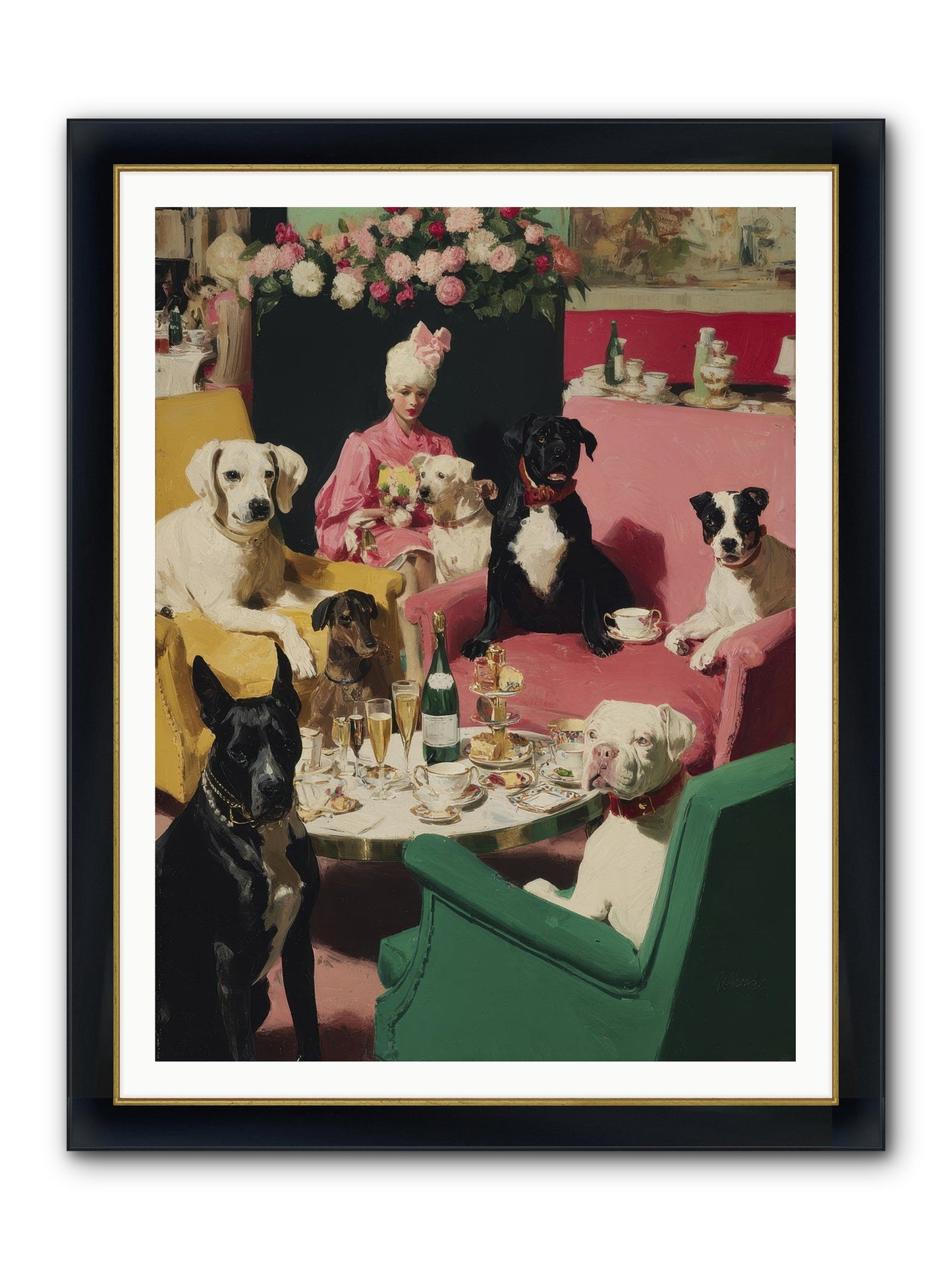 Cocktails & Compliments At Number Nine Framed Print - Wide Black w/Gold 36x48