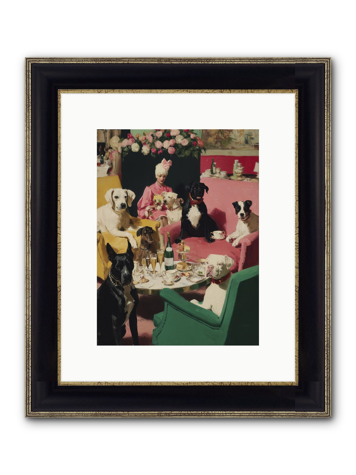 Cocktails & Compliments At Number Nine Framed Print - Black & Gold 9x12