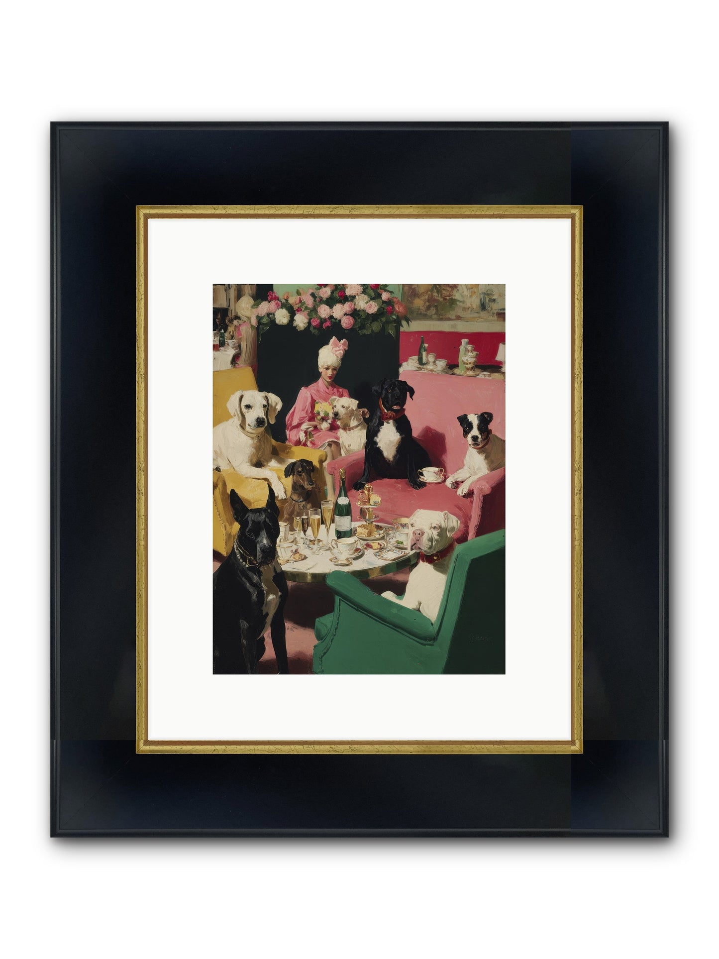 Cocktails & Compliments At Number Nine Framed Print - Wide Black w/Gold 9x12