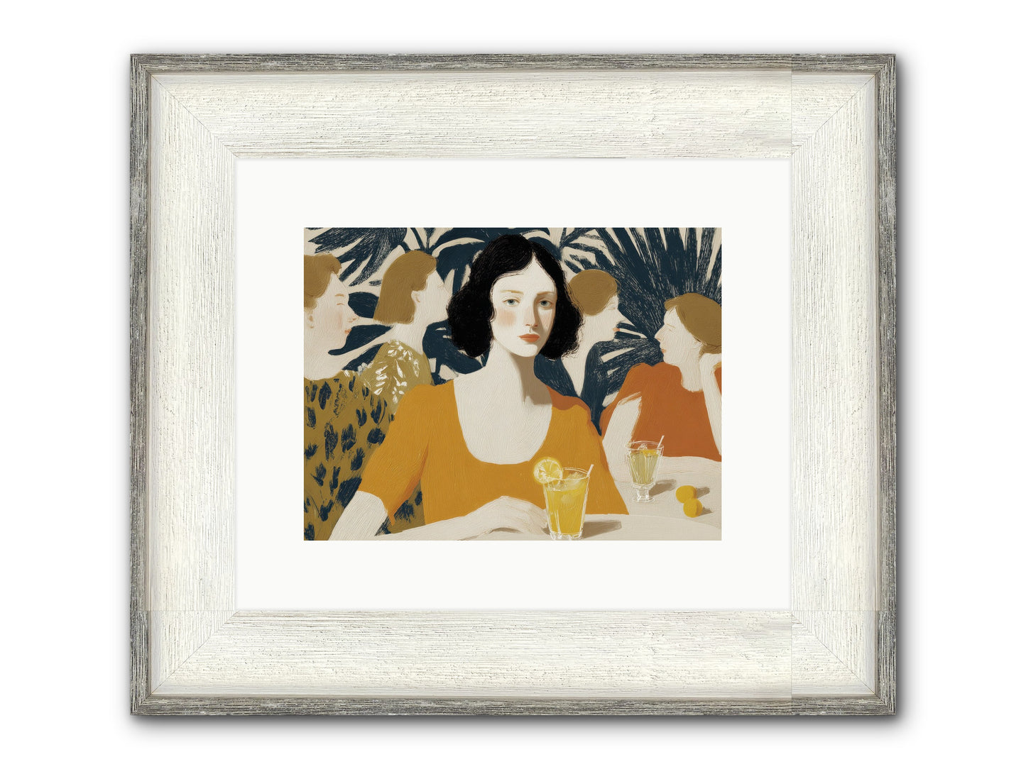 Cocktails In The Conservatory Framed Print - Driftwood White 12x9