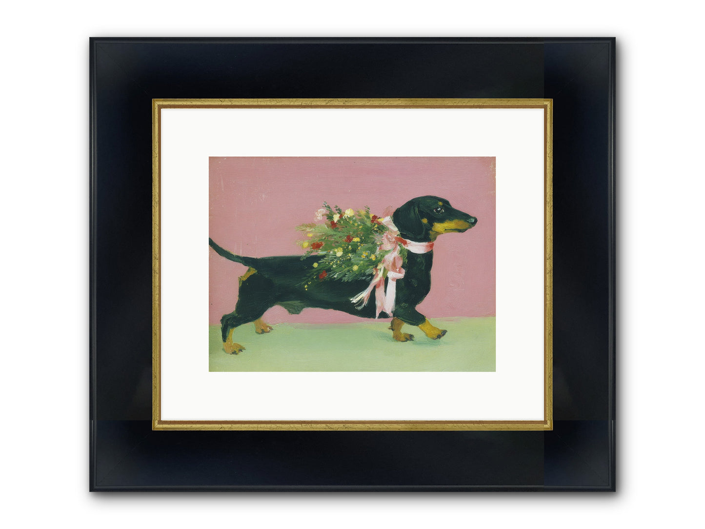 Cocoa Companion Framed Print - Wide Black w/Gold 12x9