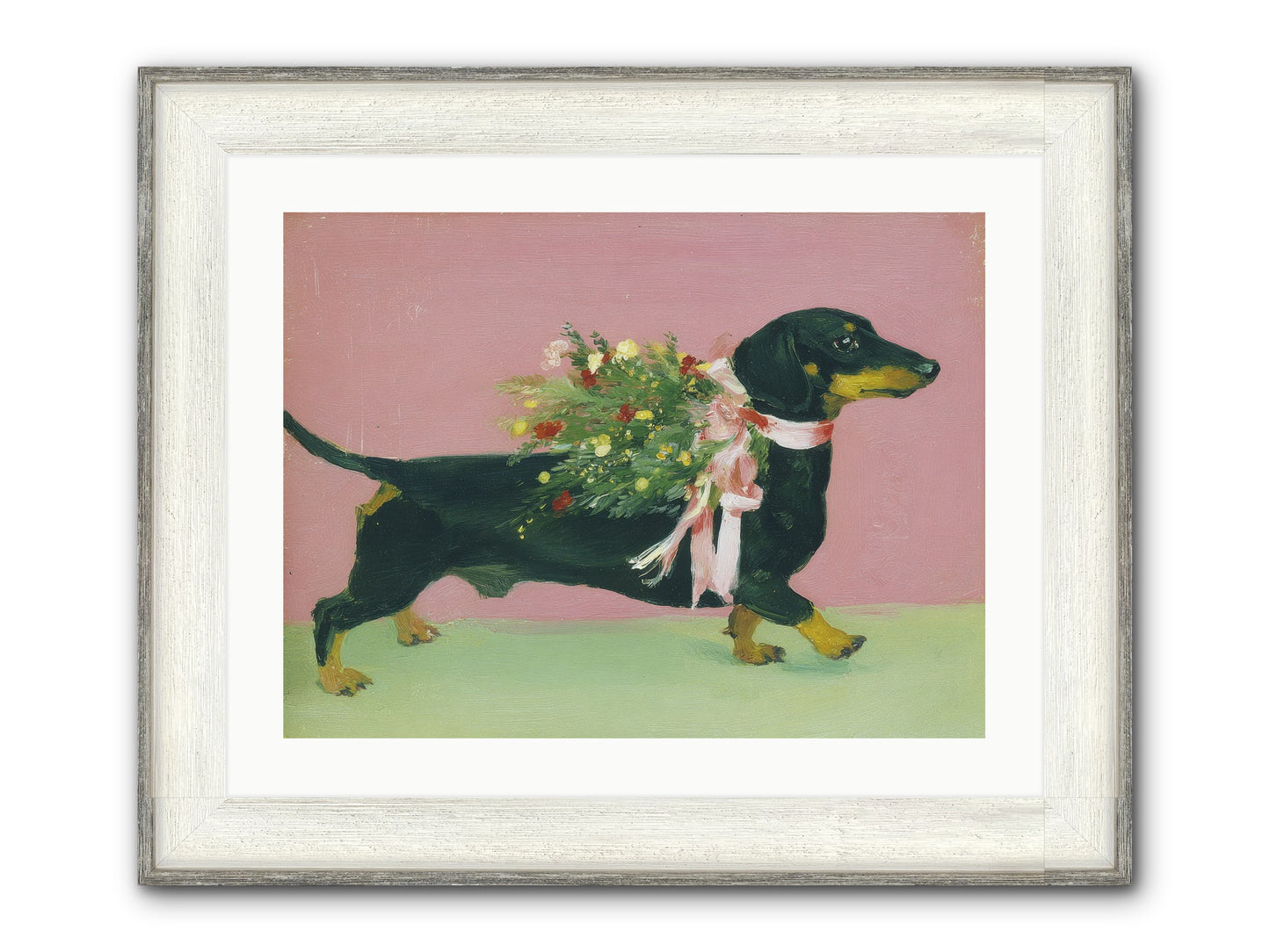 Cocoa Companion Framed Print - Driftwood White 24x18