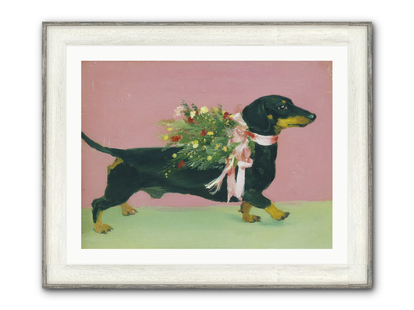 Cocoa Companion Framed Print - Driftwood White 32x24