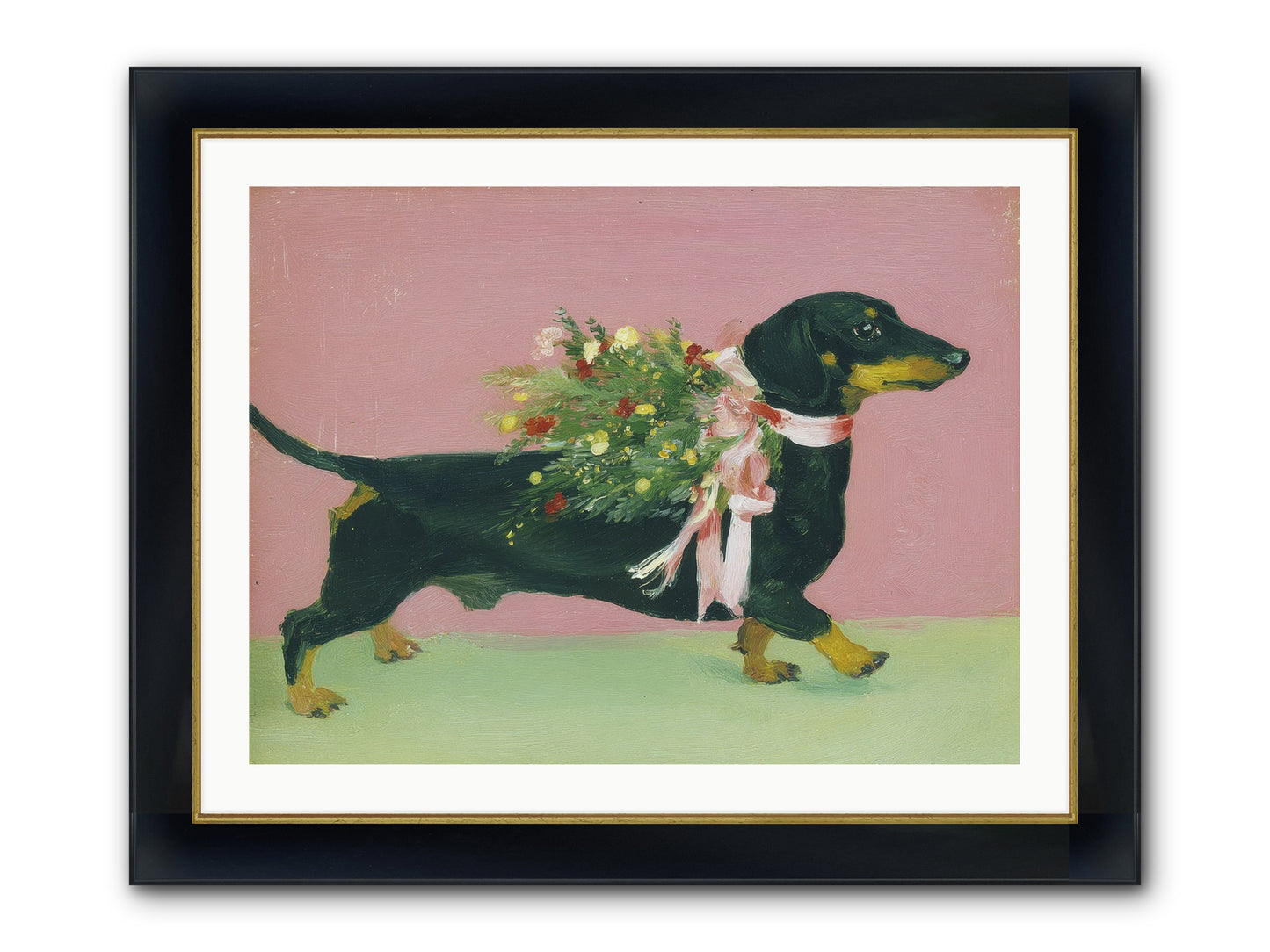Cocoa Companion Framed Print - Wide Black w/Gold 32x24
