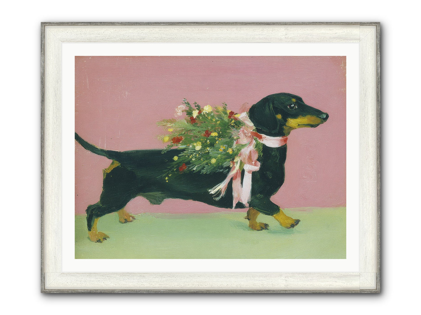 Cocoa Companion Framed Print - Driftwood White 40x30