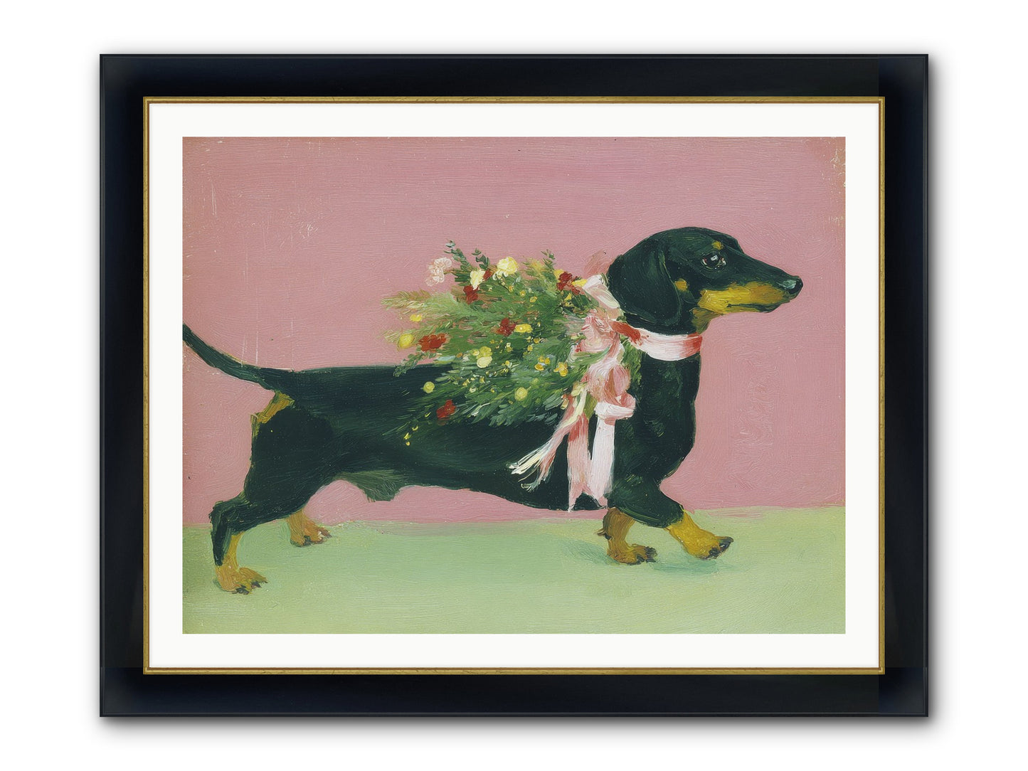Cocoa Companion Framed Print - Wide Black w/Gold 40x30