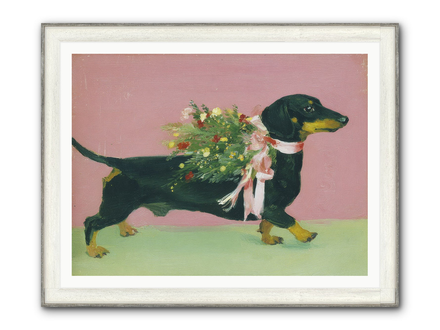 Cocoa Companion Framed Print - Driftwood White 48x36