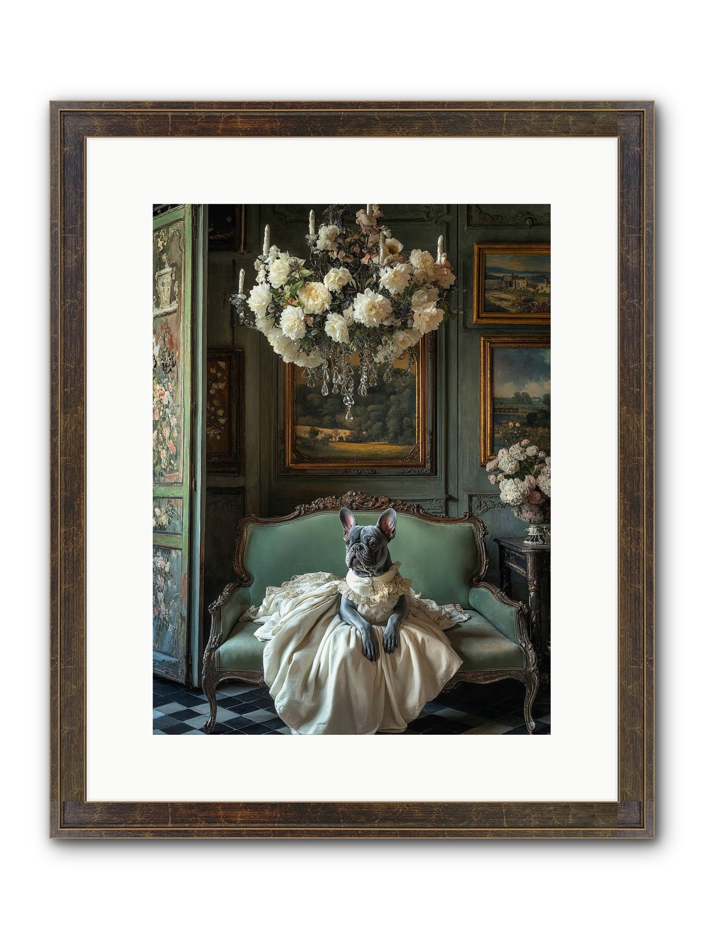 Collecting Cloud Gardens Framed Print - Slimwoods Black/Gold 12x16
