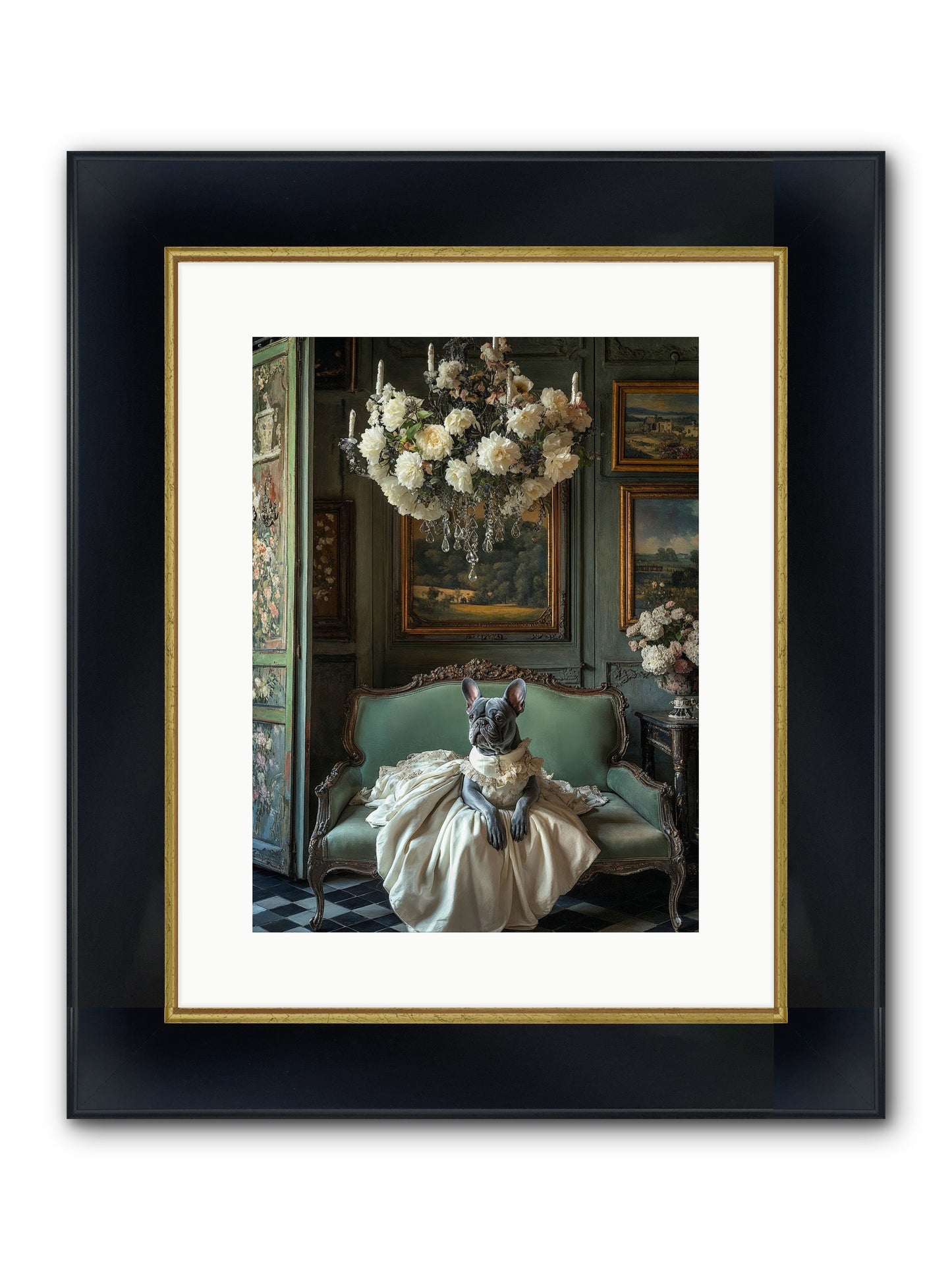 Collecting Cloud Gardens Framed Print - Wide Black w/Gold 12x16