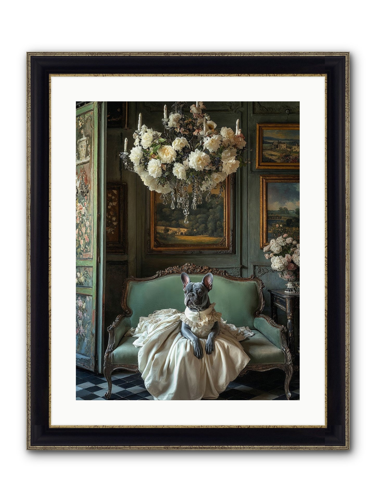 Collecting Cloud Gardens Framed Print - Black & Gold 18x24