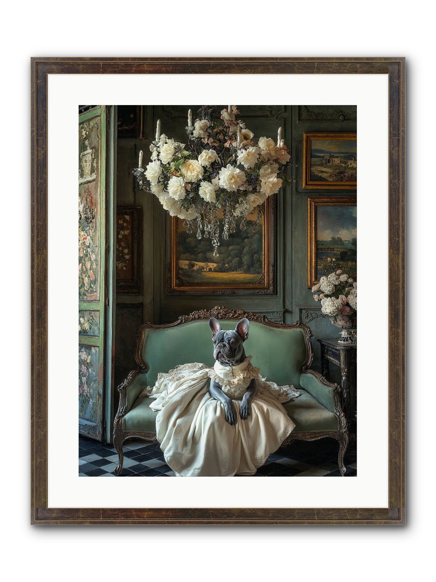 Collecting Cloud Gardens Framed Print - Slimwoods Black/Gold 18x24