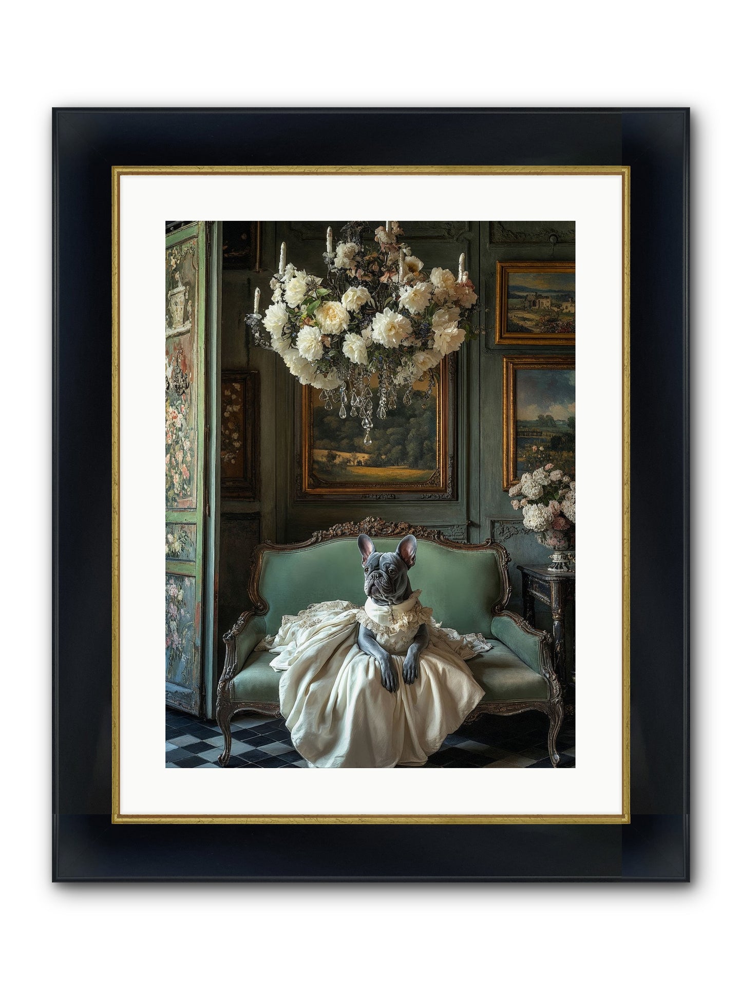 Collecting Cloud Gardens Framed Print - Wide Black w/Gold 18x24